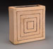 Square prism stoneware vase 9x9x18 cm [SPNV 1-2] pale orange dry glaze. $135
